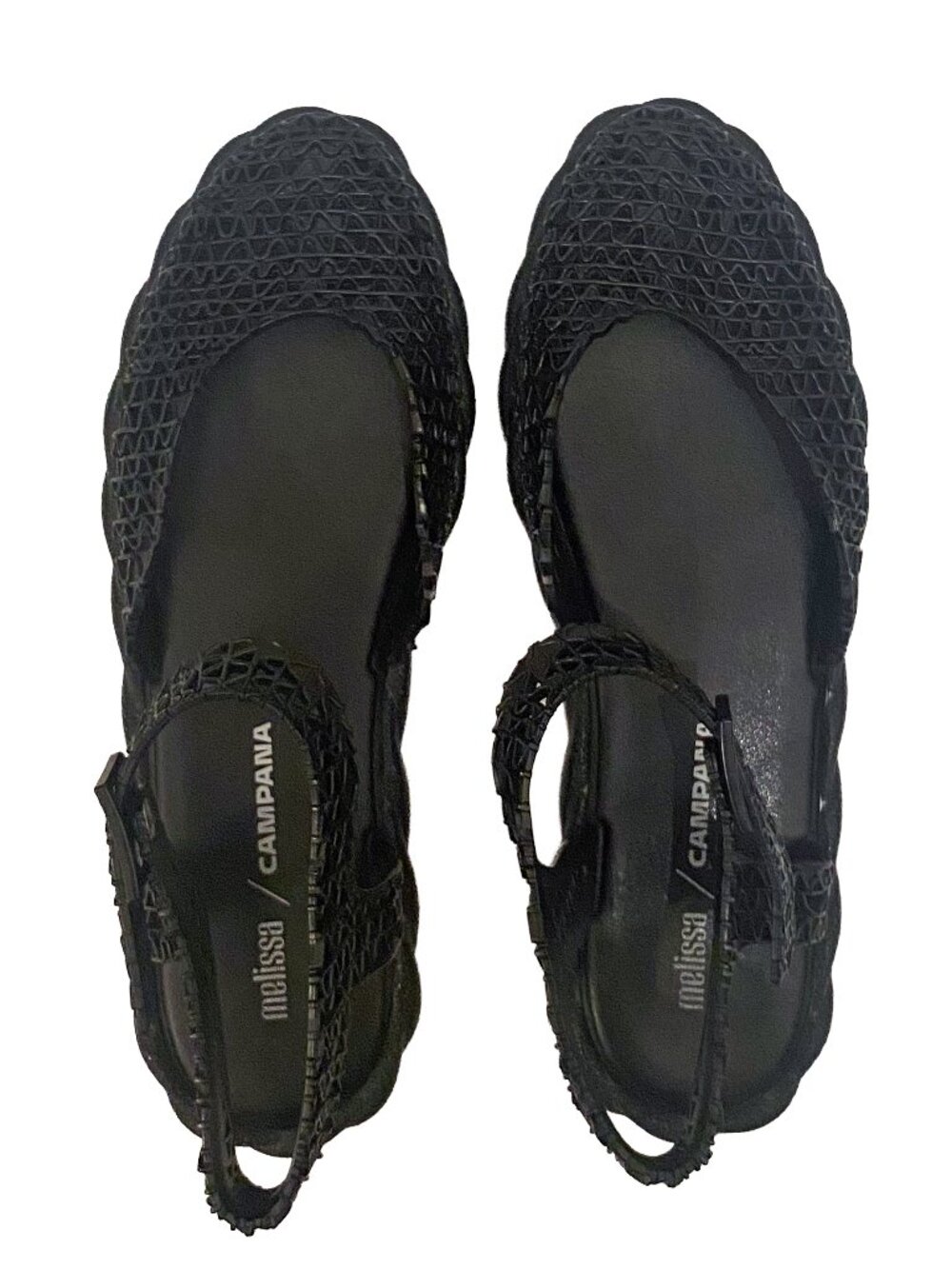 MELISSA Campana Black Papal Jelly Espridilles Sandals Shoes Sz 10 41/42